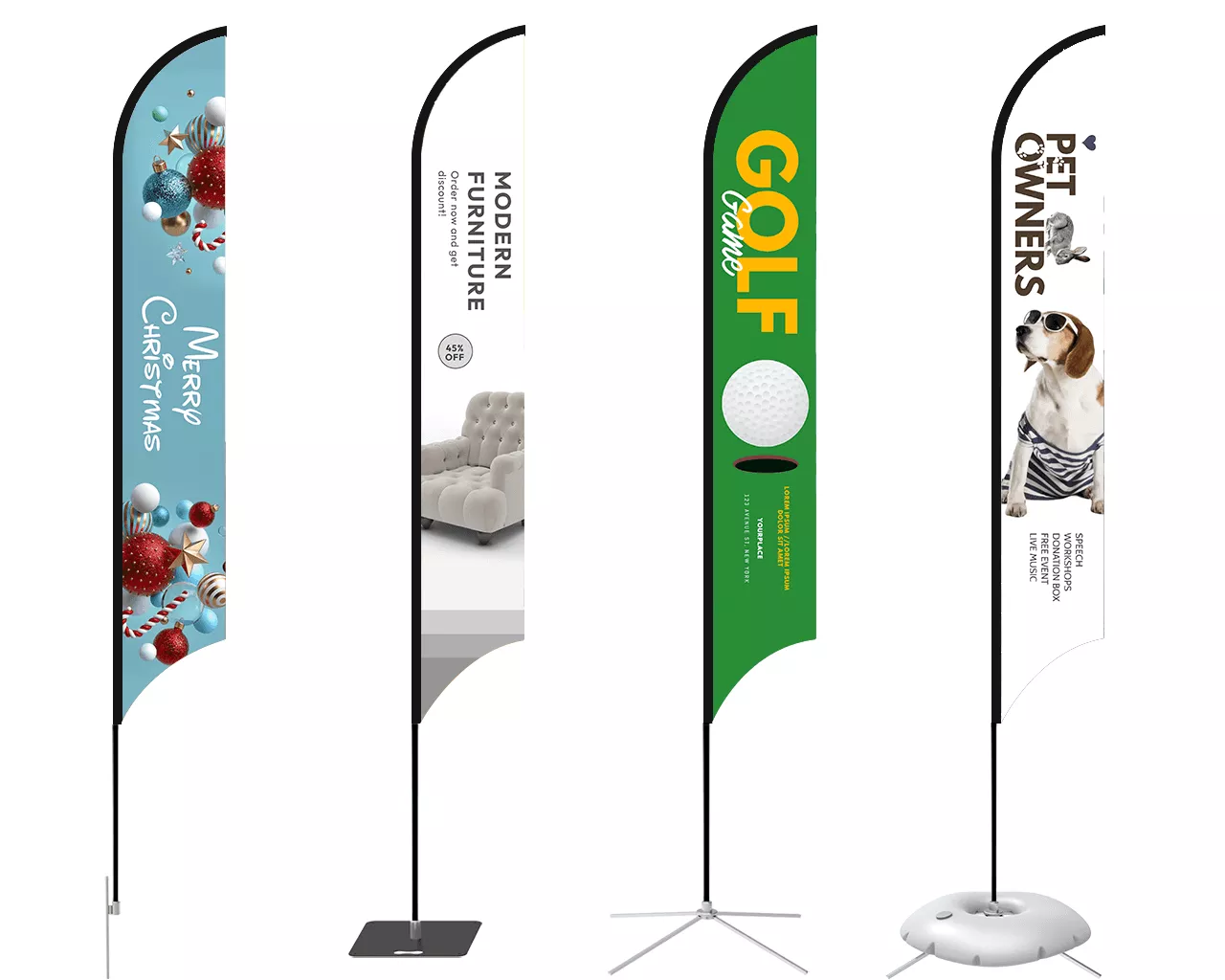 Custom feather flags