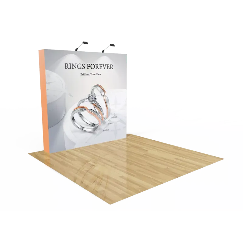 8ft straight pop up display backdrop portable backdrop stand with custom printed fabric graphic