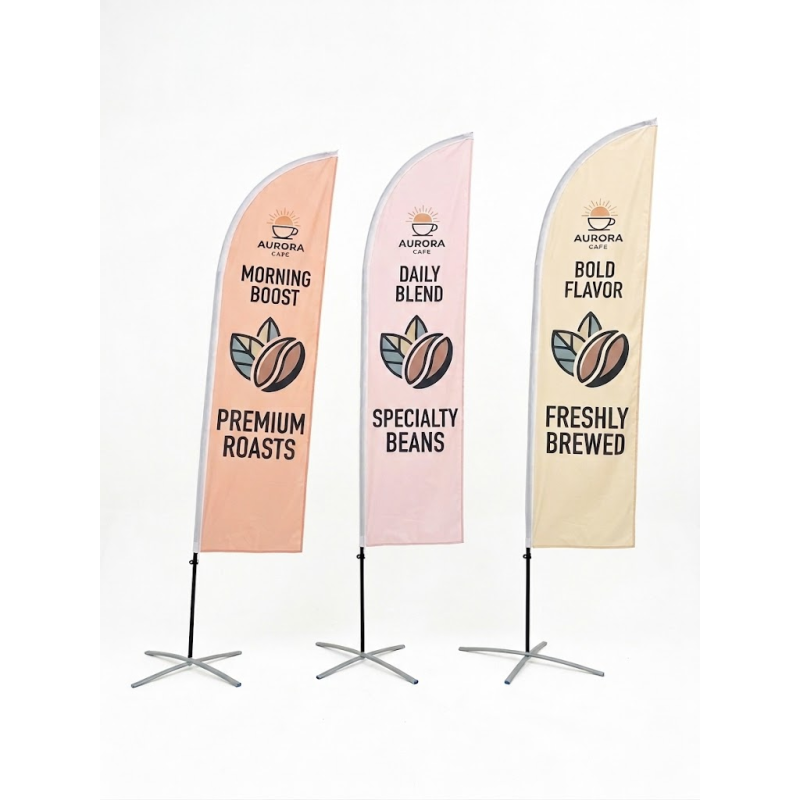 Personalised Straight Feather Flag Banners for Outdoors