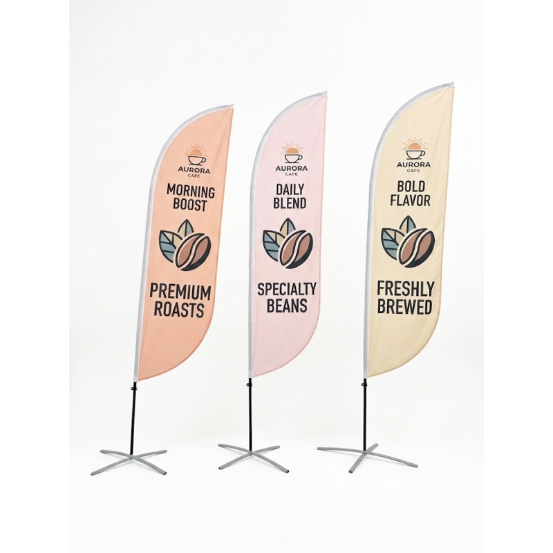 Personalised Convex Feather Flag Banners for Outdoors