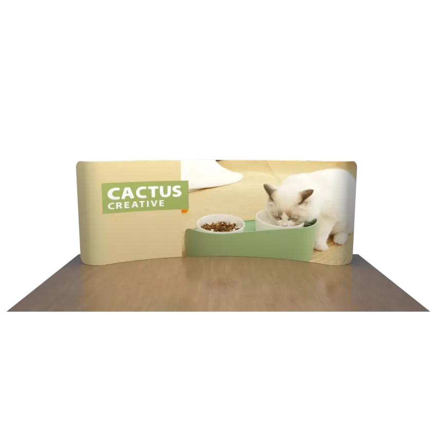 20ft Curved Tension Fabric Display – 20ft Curved Trade Show Backdrop for 10x20 Booths