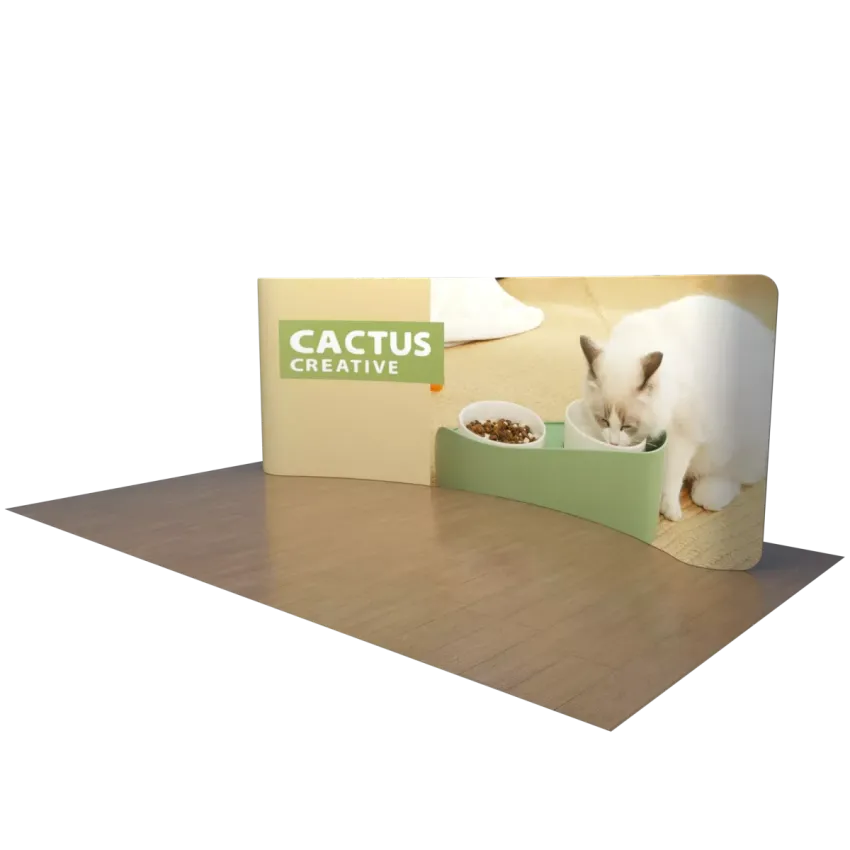 20ft Curved Tension Fabric Display – 20ft Curved Trade Show Backdrop for 10x20 Booths