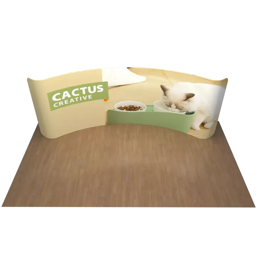 20ft Curved Tension Fabric Display – 20ft Curved Trade Show Backdrop for 10x20 Booths