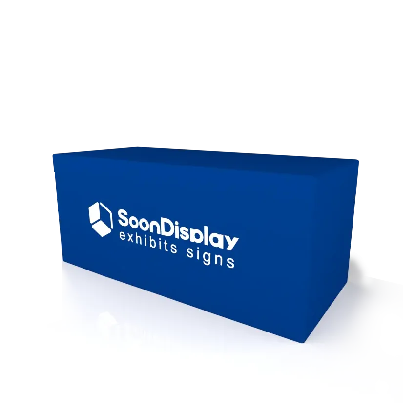 Custom Fitted Table Covers – 4ft, 6ft & 8ft Logo Tablecloths