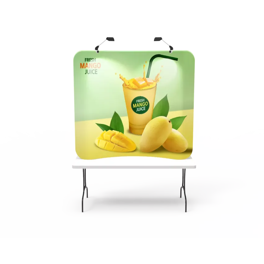 6ft Curved Tabletop Tension Fabric Display – Portable Trade Show Backdrop