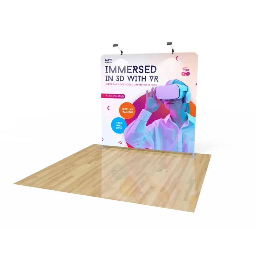 8ft Straight Tension Fabric Display – Custom 8x8 Trade Show Backdrop
