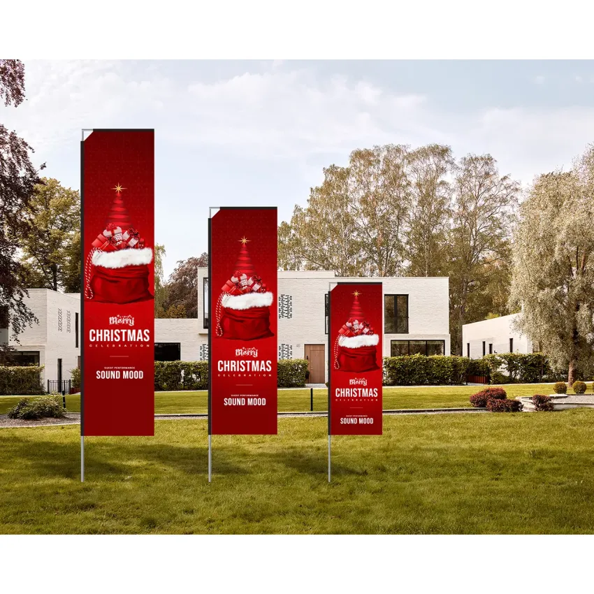 Custom Rectangle Flag with Pole Kit