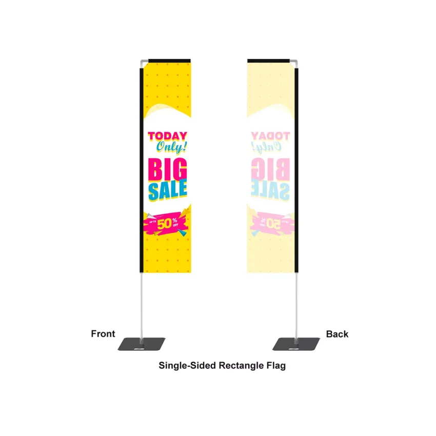 Custom Rectangle Flag with Pole Kit