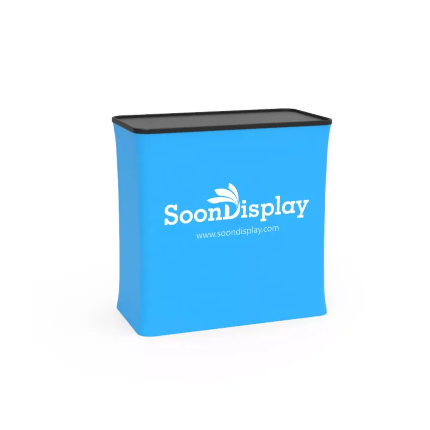 Premium Case to Counter – Trade Show Podium Case with Custom Tension Fabric Wrap