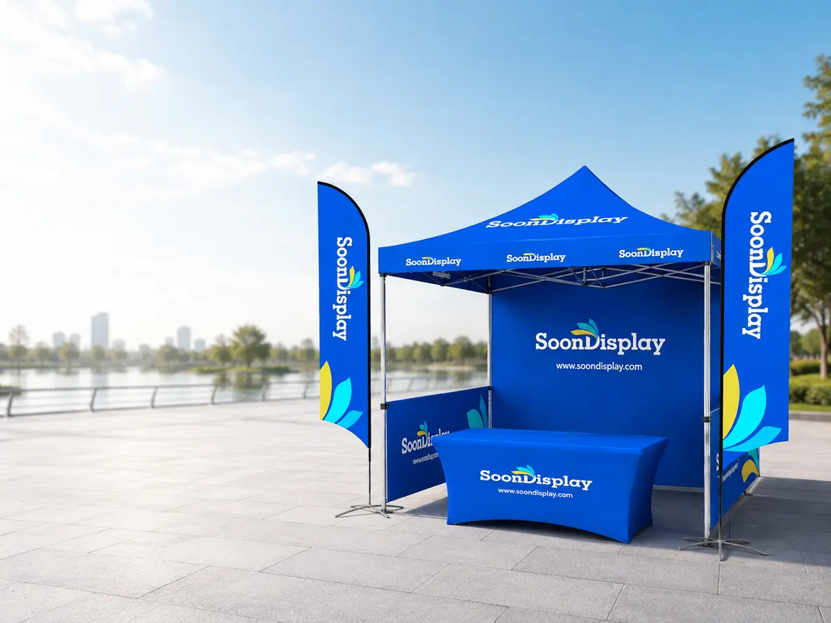 Branded outdoor canopy tent and event display